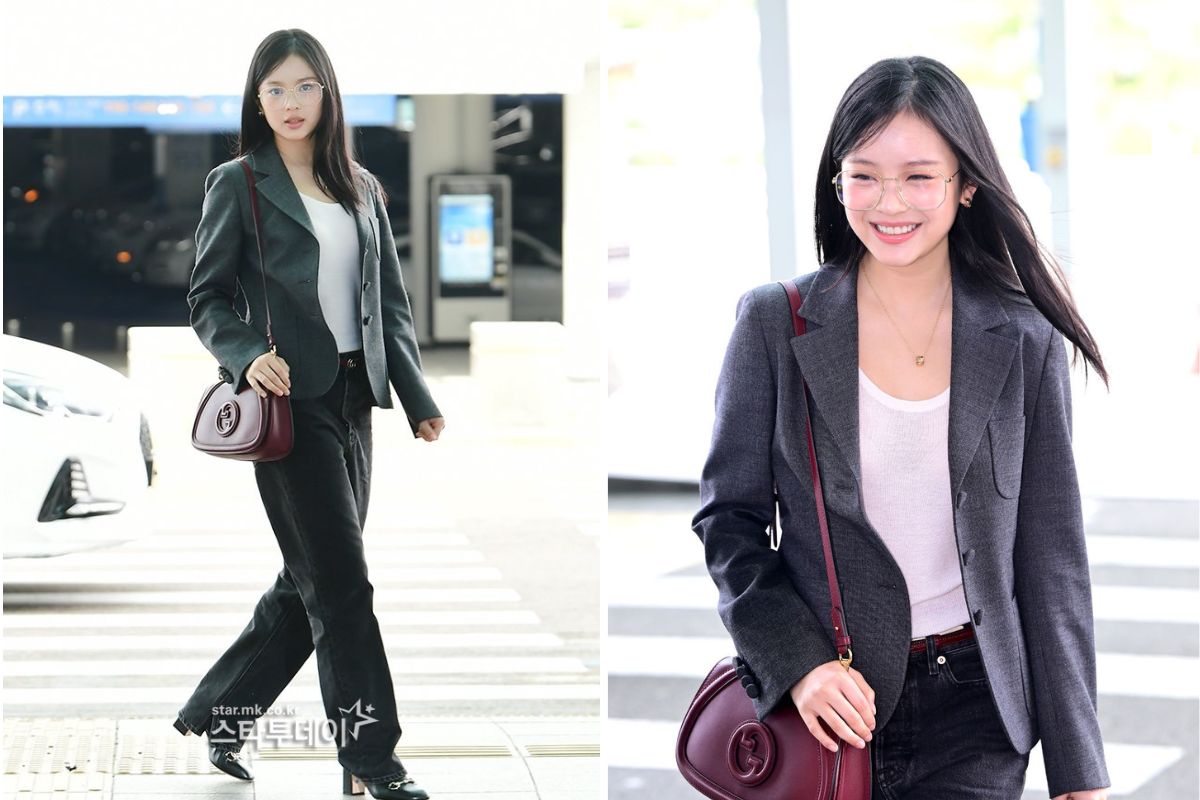 Des images de Jin et Hanni à l'aéroport ont été largement partagées sur les réseaux sociaux. Photo: Naver