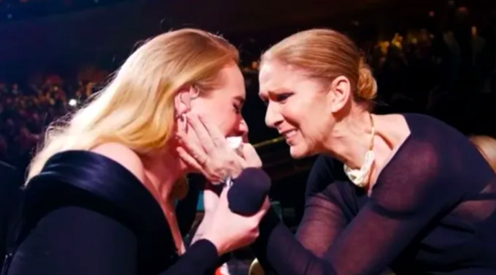 Adèle était émue et a fondu en larmes en rencontrant son idole Céline Dion lors du concert.