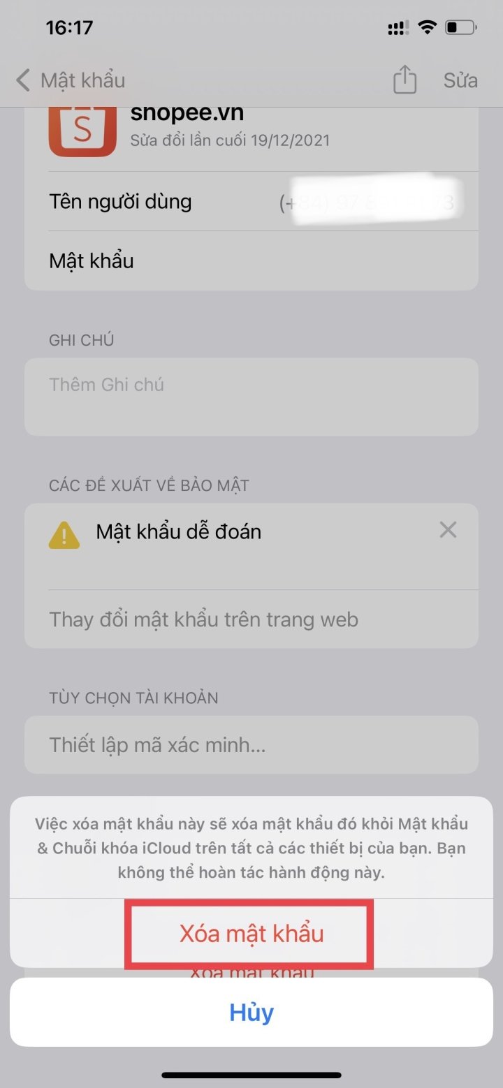 Cách xóa mật khẩu đã lưu trên iPhone - 4