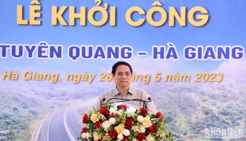 Thủ tướng Phạm Minh Chính phát biểu ý kiến tại Lễ khởi công.