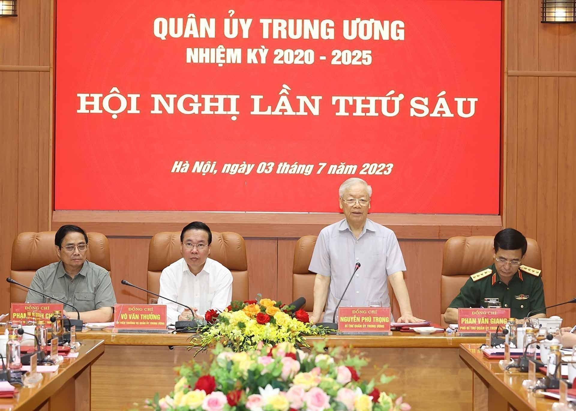 Tổng Bí thư Nguyễn Phú Trọng phát biểu kết luận hội nghị. (Nguồn: TTXVN)