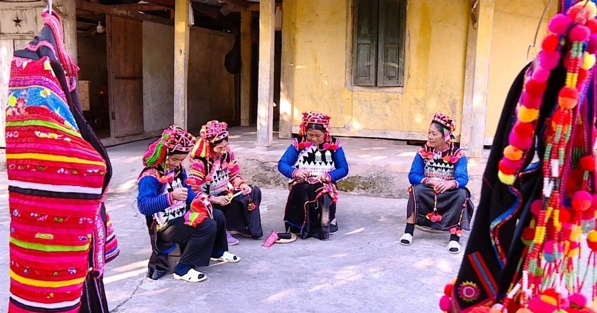 Cultural beauty in the costumes of Ha Nhi women in Dien Bien province