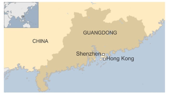 Location Guangdong province, China. Graphics: BBC