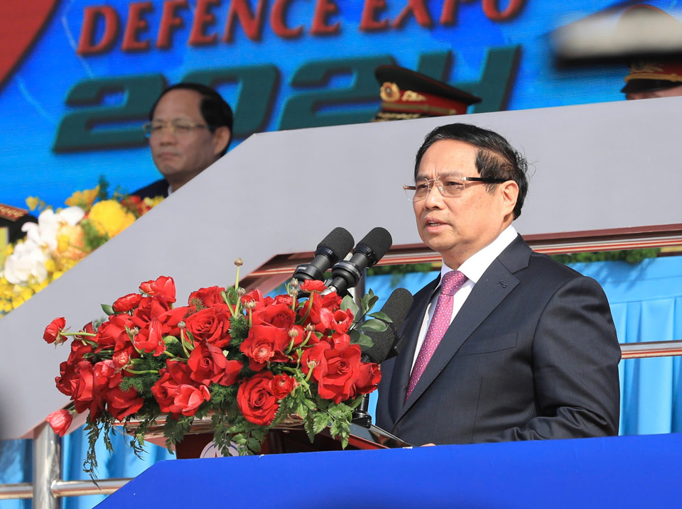 Prime Minister Pham Minh Chinh delivered a speech at the opening of the exhibition.