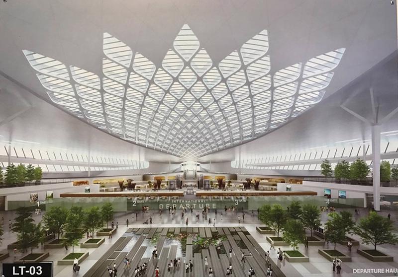 The design of Long Thanh International Airport Passenger Terminal is inspired by the lotus image, a typical image of Vietnamese culture.