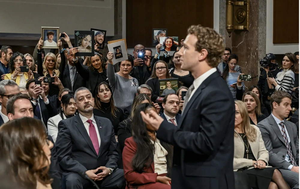 Mark Zuckerberg, PDG de Meta, lors d'une précédente audition devant la commission judiciaire du Sénat. Photo : New York Times