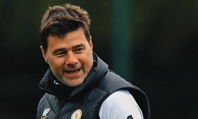 Pochettino trên sân tập Cobham của Chelsea ngày 20/10. Ảnh: X / chelseafc