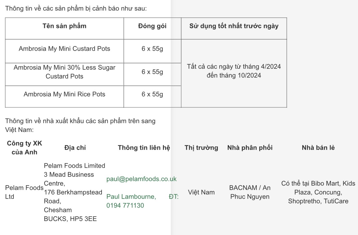 Cục An toàn thực phẩm cảnh báo về 3 sản phẩm váng sữa nhập khẩu- Ảnh 1.