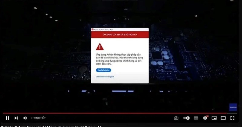 Sự kiện livestream của Samsung bị khóa ứng dụng
