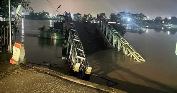 Die Pontonbrücke Ninh Cuong in Nam Dinh stürzte aufgrund schwerer Überschwemmungen ein; glücklicherweise gab es keine Opfer.