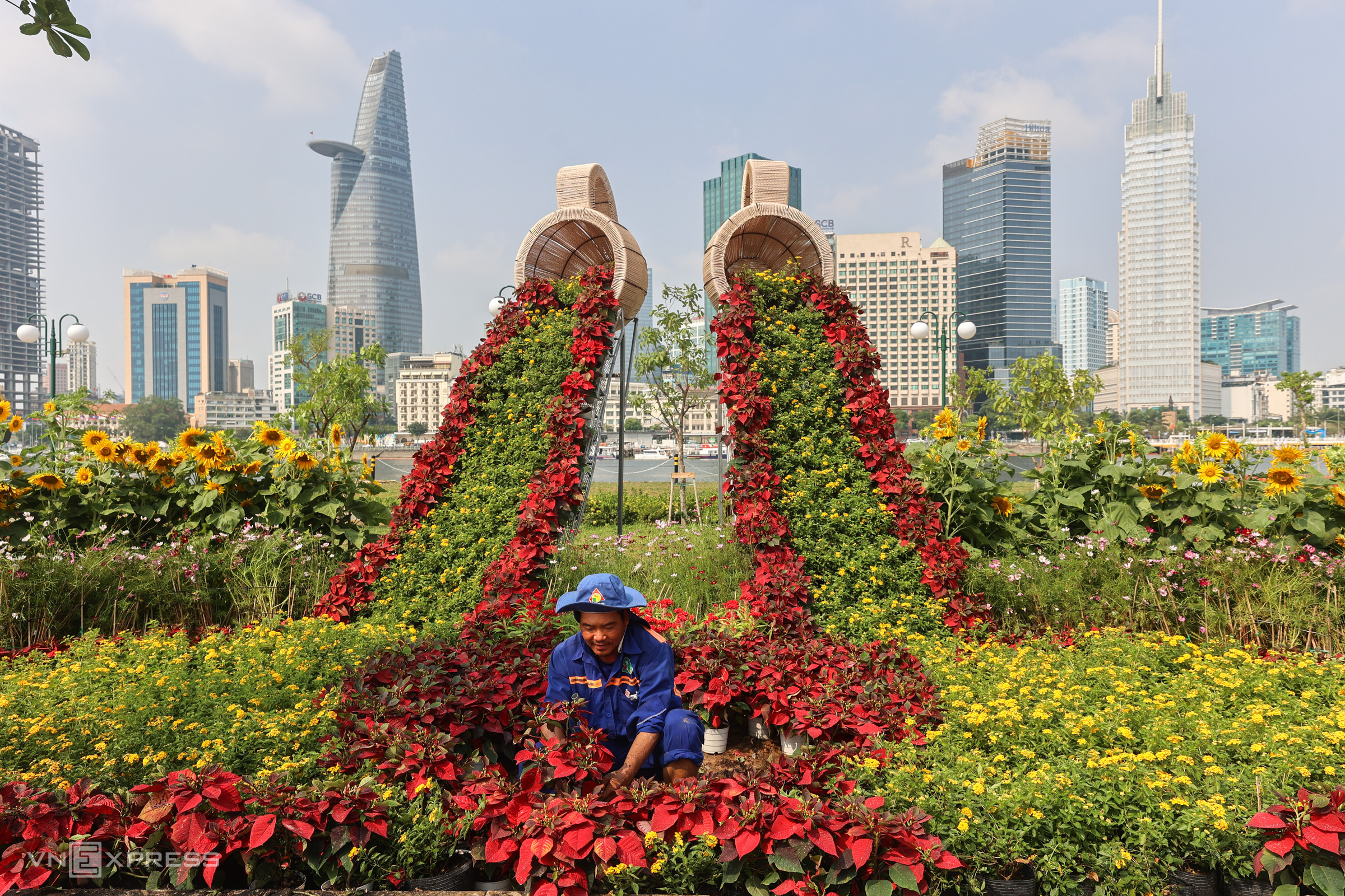 Neues Aussehen des Saigon Riverside Parks auf der Thu Thiem-Seite