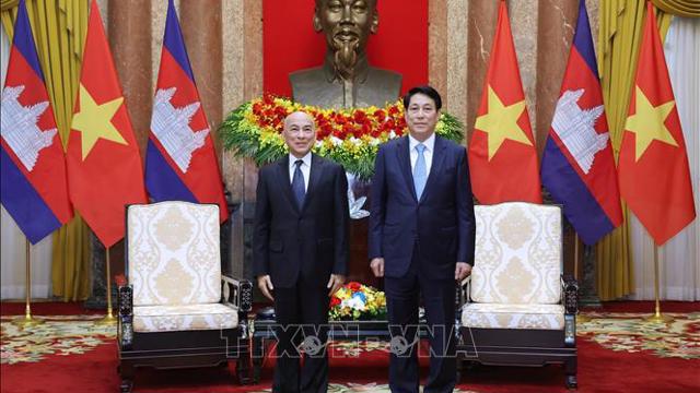 El presidente Luong Cuong se reúne con el rey de Camboya