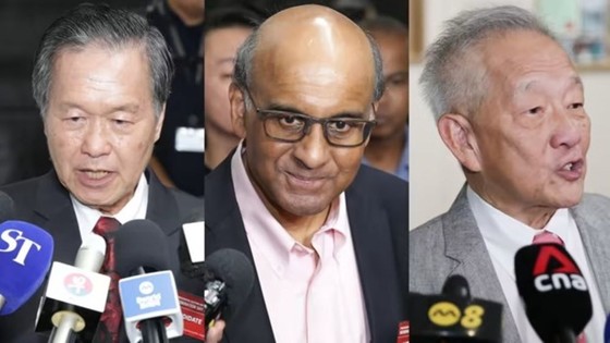 Three candidates in Singapore's presidential election. Photo: Nikkei