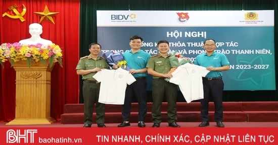 Đoàn Thanh niên BIDV Hà Tĩnh và Công an tỉnh ký thoả thuận hợp tác