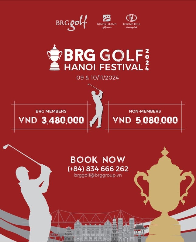 毎年恒例のBRGゴルフハノイフェスティバル2024ゴルフトーナメントが正式に国内外のゴルファーを歓迎します（写真1）