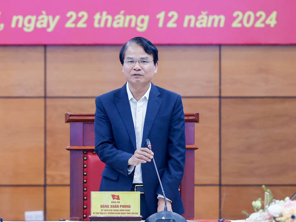 Lao Cai Provincial Party Secretary Dang Xuan Phong speaks - Photo: VGP/Nhat Bac