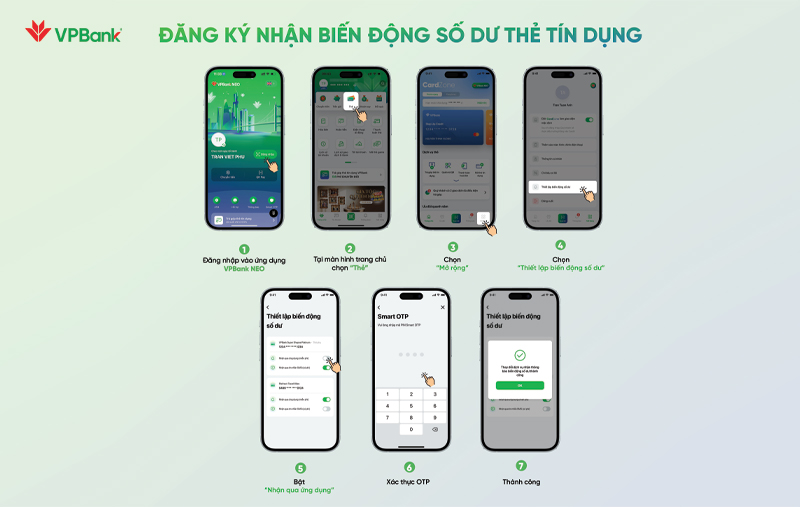 Từ nay khách hàng sở hữu thẻ tín dụng của VPBank sẽ được trải nghiệm theo dõi biến động số dư trên VPBank NEO hoàn toàn miễn phí