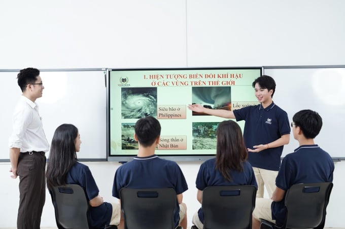 Les élèves de Vinschool apprennent le changement climatique. Photo: Vinschool