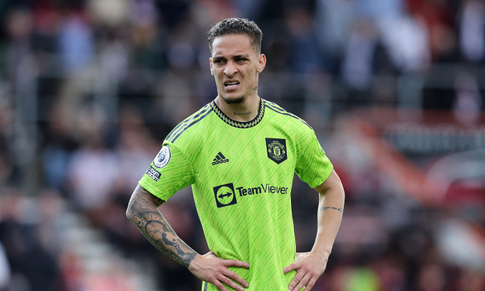 Antony en el partido entre Man Utd y Bournemouth en el Vitality Stadium, en la Premier League el 20 de mayo de 2023. Foto: Reuters