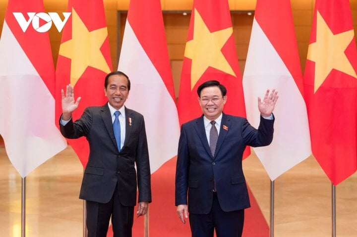 Chủ tịch Quốc hội Vương Đình Huệ và Tổng thống Indonesia Joko Widodo.