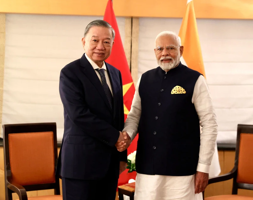 Tổng Bí thư, Chủ tịch nước Tô Lâm và Thủ tướng Ấn Độ Narendra Modi. (Nguồn: PTI)