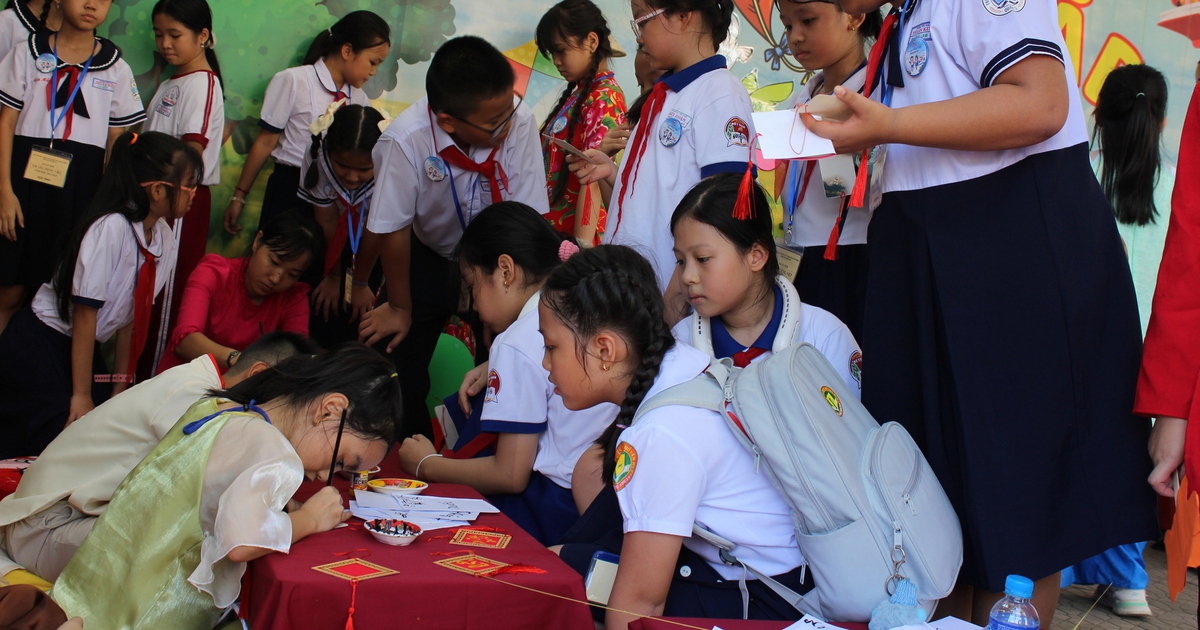 Two third grade 'teachers' caused a stir at the I Love Vietnamese festival