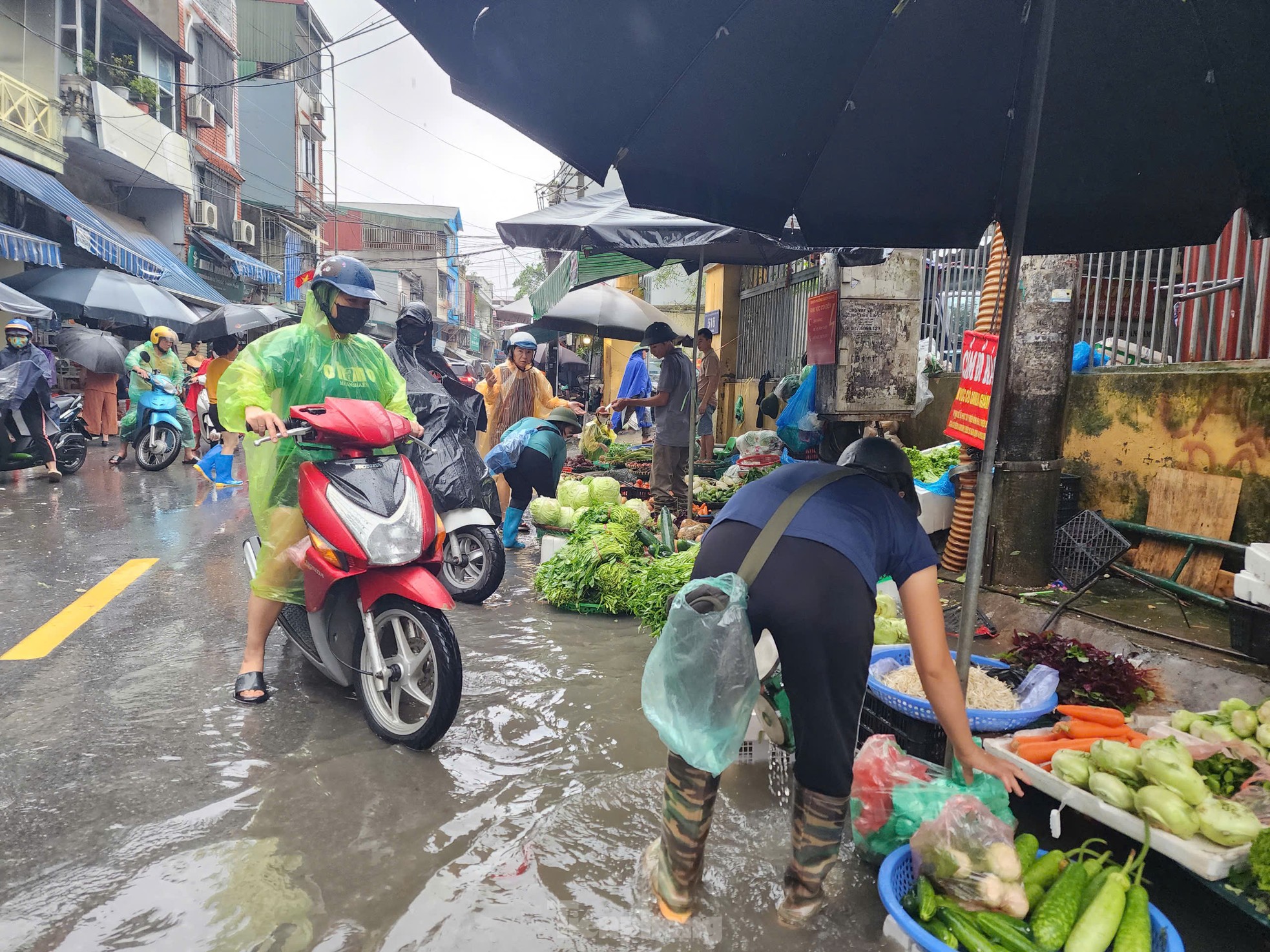 ហាណូយ៖ ដាច់ចរន្តអគ្គិសនី ទឹកជំនន់ជ្រៅ មនុស្សរាប់រយនាក់បានជម្លៀសចេញនៅខាងក្រៅទំនប់ទឹក រូបថត ១១