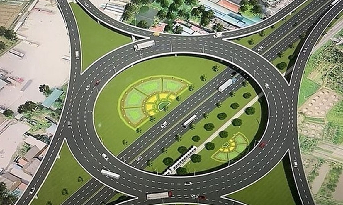 Building a 1,800 billion VND intersection on National Highway 5