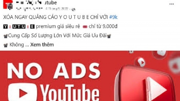 Cuidado con el truco de vender cuentas de YouTube Premium por 9.000 VND en Vietnam