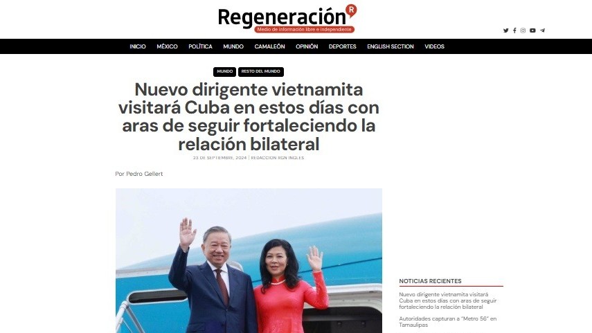 Latin American media highlights General Secretary and President To Lam's visit to Cuba