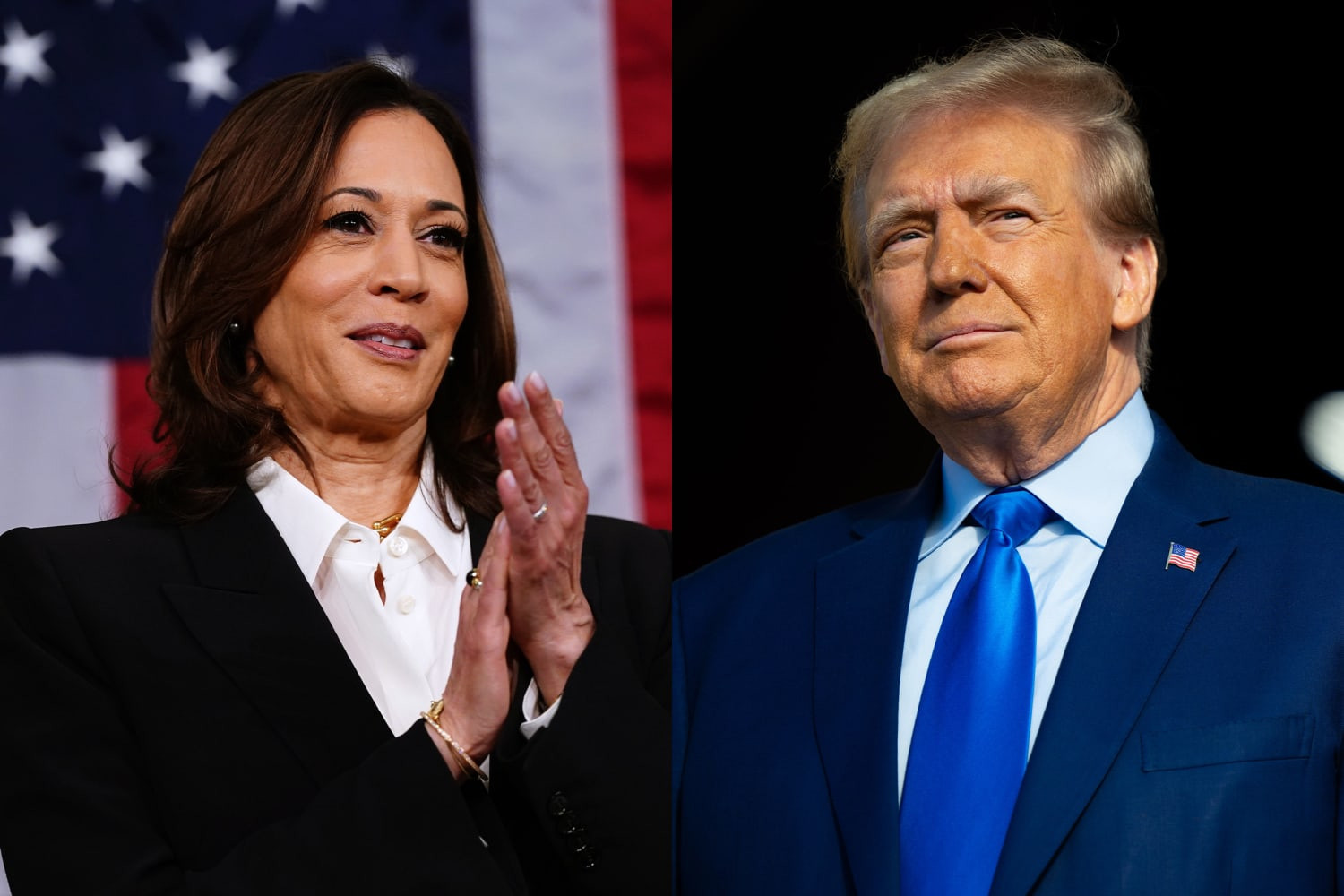 Ms. Harris challenges Mr. Trump to 'fight' again, boasts of reaching record amount of support