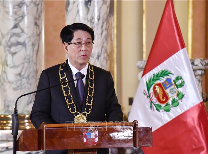 Präsident Luong Cuong und der peruanische Präsident treffen sich mit der Presse