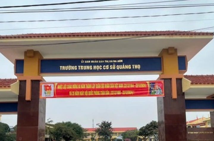 Trường THCS Quảng Thọ nơi ông Trương Đình Lễ làm hiệu trưởng. (Ảnh: TPO)