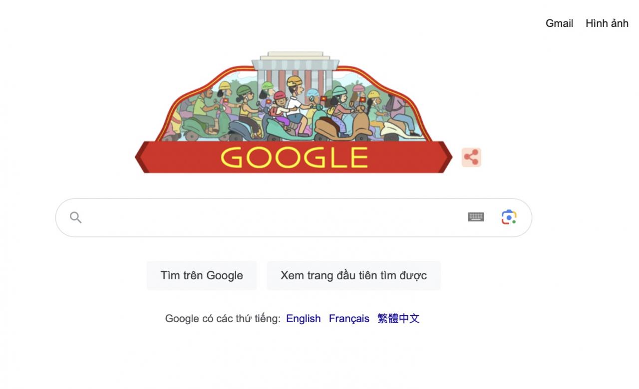 Google Doodle chào mừng Quốc khánh Việt Nam