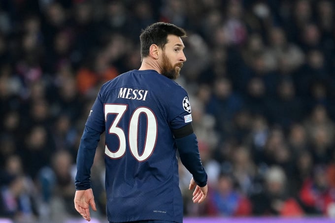Messi mặc áo số 30 trong thời gian chơi cho PSG. Ảnh: AFP