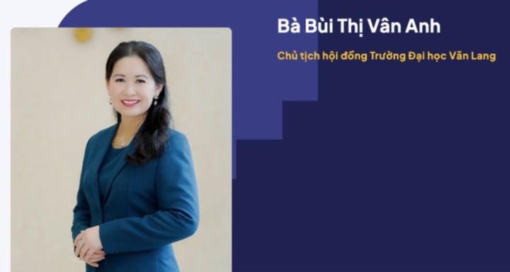 Bà Bùi Thị Vân Anh là tân Chủ tịch Hội đồng trường của Trường Đại học Văn Lang. (Ảnh: Website nhà trường)