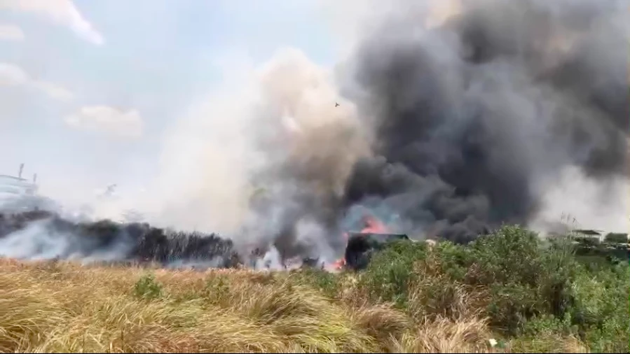 Scrap yard fire in Binh Chanh district