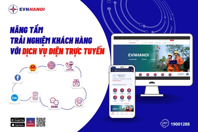 Dịch vụ điện của EVNHANOI được số hóa trên các nền tảng ảnh 1