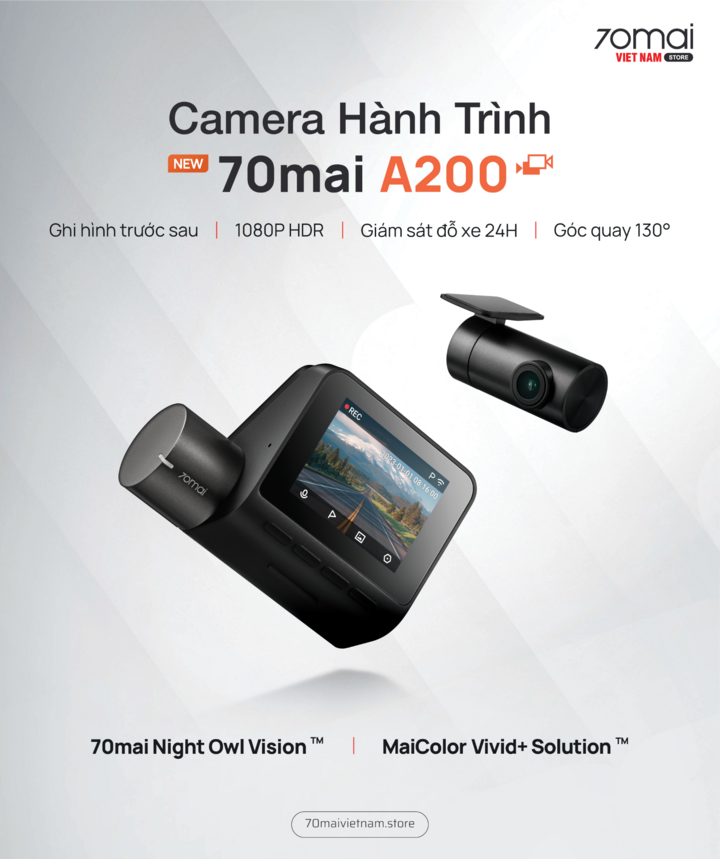 Camera hành trình 70mai A200 ghi hình trước sau vượt trội   - 2