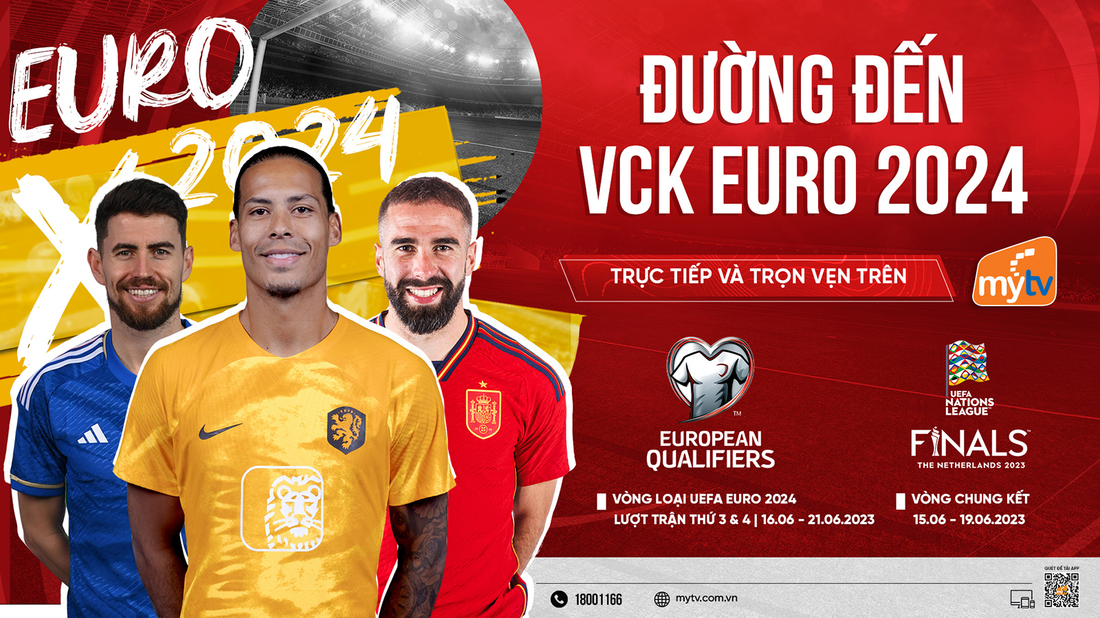 Trọn vẹn vòng loại UEFA Euro 2024 và VCK UEFA Nations League 2023 trên Truyền hình MyTV