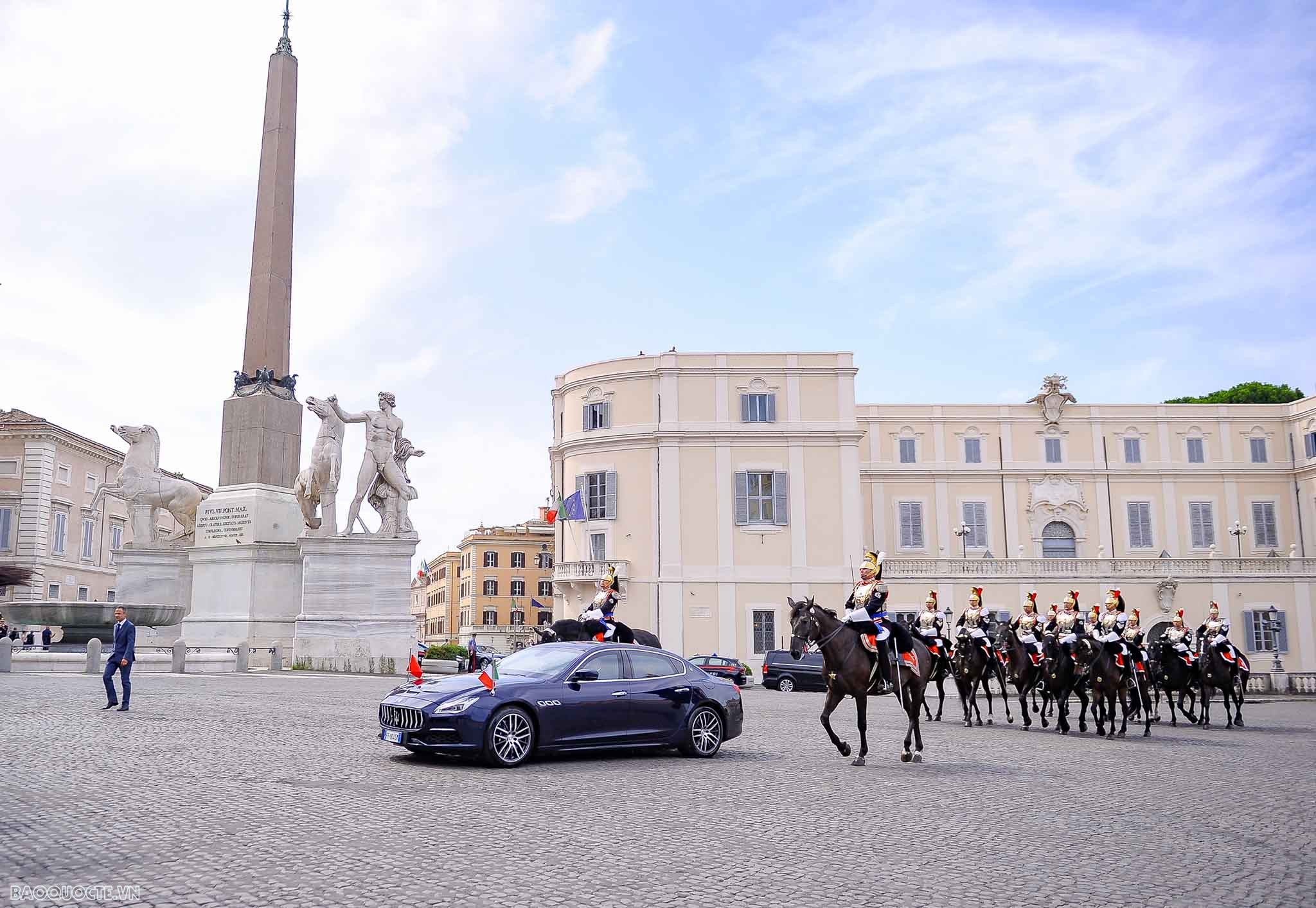 Tổng thống Italy chủ trì trọng thể Lễ đón chính thức Chủ tịch nước Võ Văn Thưởng và Phu nhân