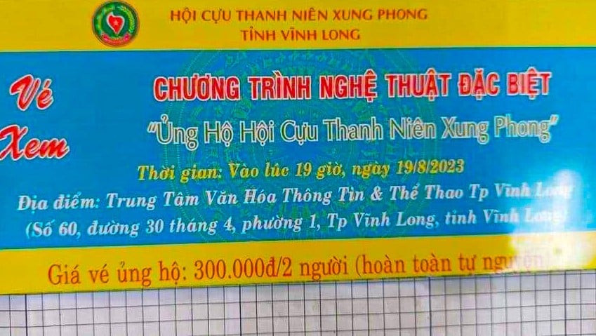 Chương trình nghệ thuật gây quỹ ở Vĩnh Long bị tuýt "còi" vì chưa được cấp phép