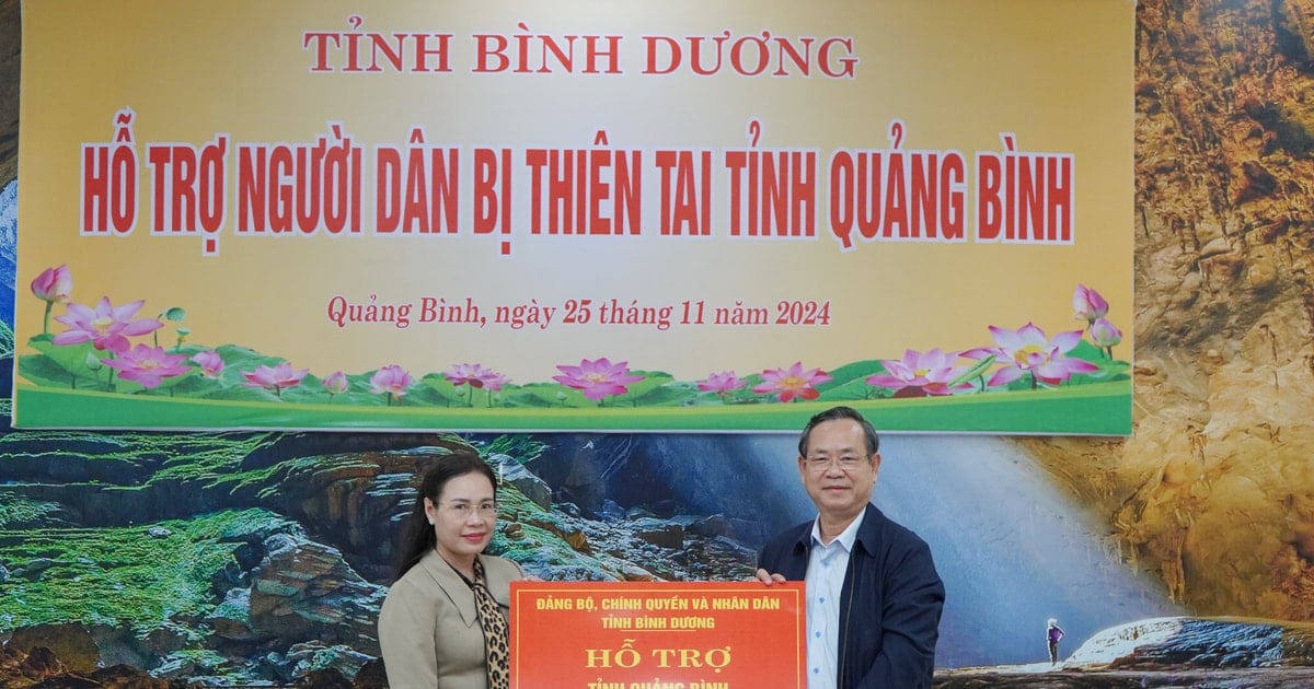 Binh Duong supports Quang Binh with 5 billion VND to overcome the consequences of natural disasters