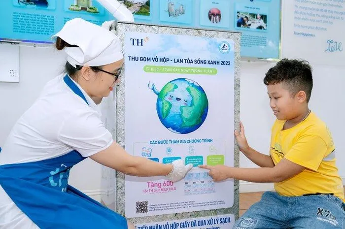 Chương trình “Thu gom vỏ hộp - lan tỏa sống xanh” tại TH true mart hàng năm thúc đẩy sống xanh, tái chế rác thải trong sản xuất, kinh doanh và sinh hoạt hàng ngày.