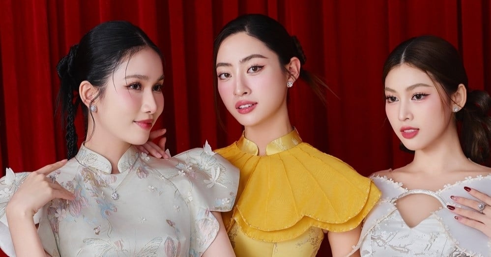 Luong Thuy Linh et Phuong Anh « brisent le moule » avec un Tet ao dai brodé unique