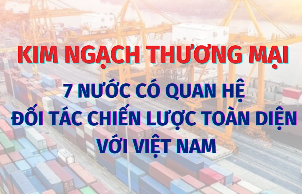 Kim ngạch thương mại 7 quốc gia có quan hệ Đối tác Chiến lược Toàn diện với Việt Nam