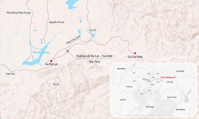 Bahnstrecke Da Lat – Trai Mat. Grafik: Dang Hieu