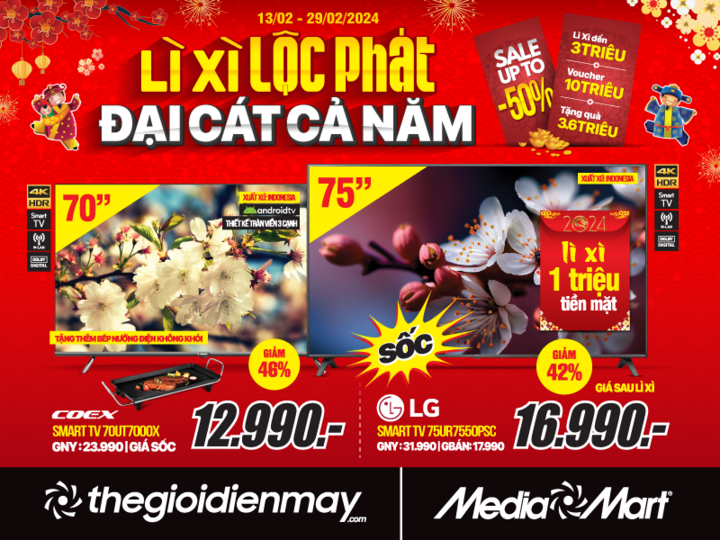 MediaMart lì xì và tặng voucher cho khách hàng mua sắm hàng điện máy đầu năm - 2