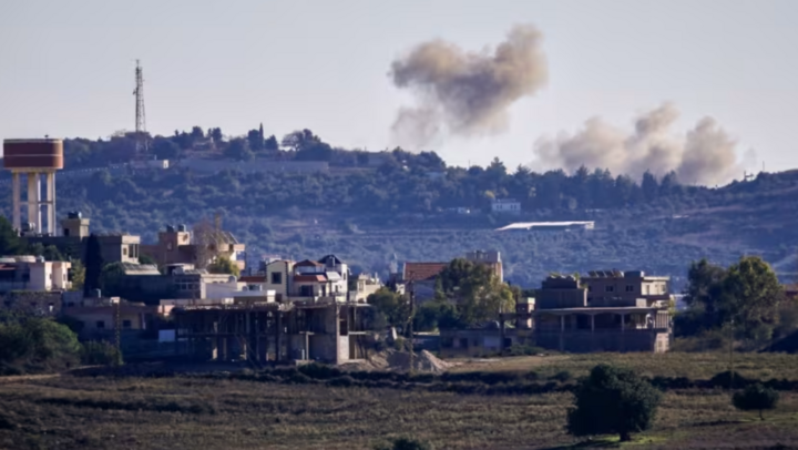 Smoke rises near an Israeli outpost after a Hezbollah rocket was fired. (Photo: CNA)