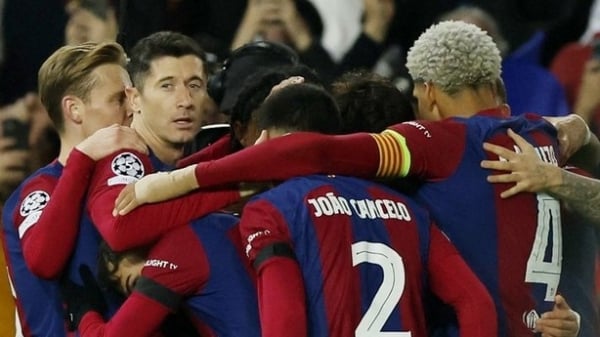 Imagen del partido en el que el Barça remontó con éxito ante el FC Porto